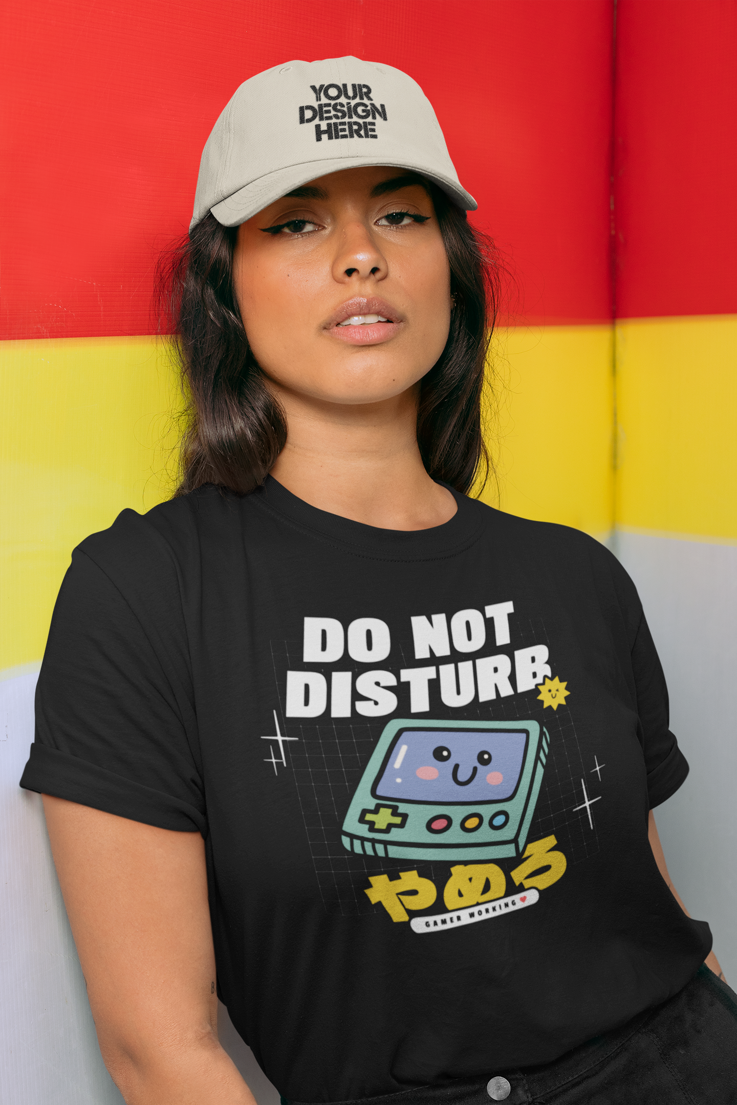 Women wearing a natural color hat with your design here